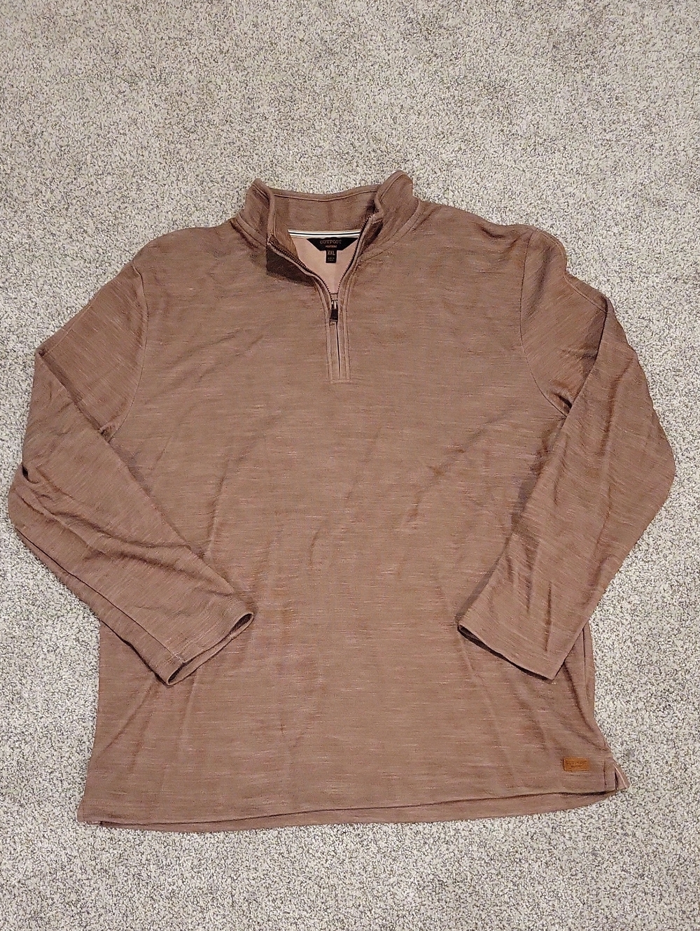Men's Brown Half-Zip Pullover Sweater
